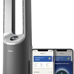 PHILIPS Air Performer 3-in-1: Purifier, Heater & Cooling Fan – Cleans 70m², Removes 99.97% of Allergens and Pollutants. HEPA Filter, Smart Sensors, Alexa, App. Quiet & Energy Efficient (AMF870/35)