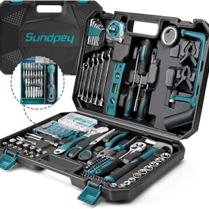Sundpey Home Tool Kit 257PCs - Portable Complete General Household Essentials Repair Hand DIY Tool Set - All Purpose Tools for Men Women & Handyman & College Students & Beginner with Storage Case